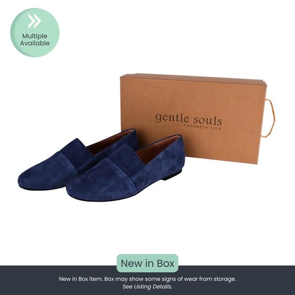 Gentle Souls by Kenneth Cole Navy Suede Loafers - Picture 1 of 8